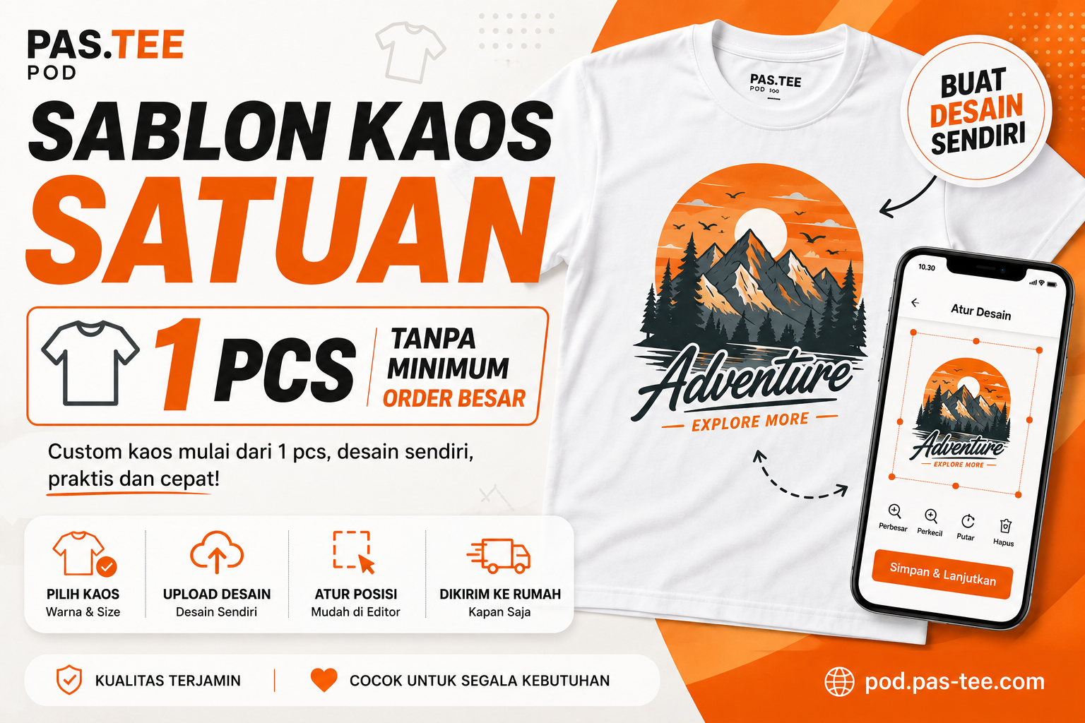 Sablon Kaos Satuan: Solusi Buat Custom 1 Pcs Tanpa Minimum Order Besar