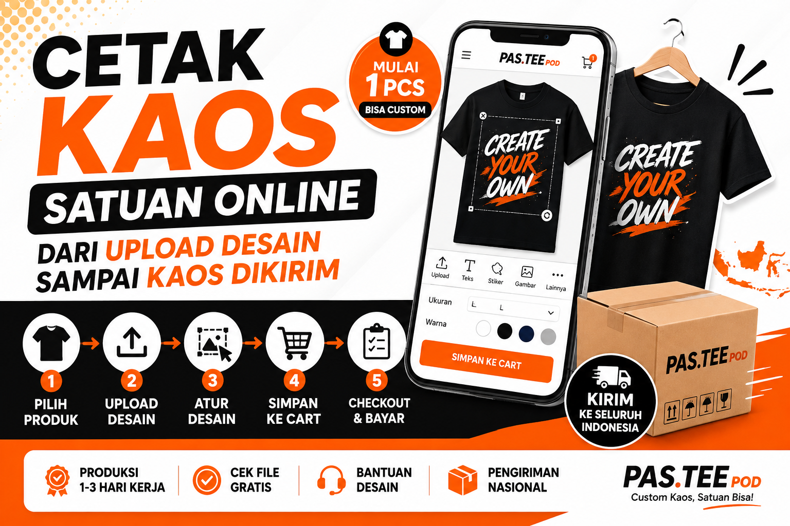 Cetak Kaos Satuan Online: Dari Upload Desain sampai Kaos Dikirim