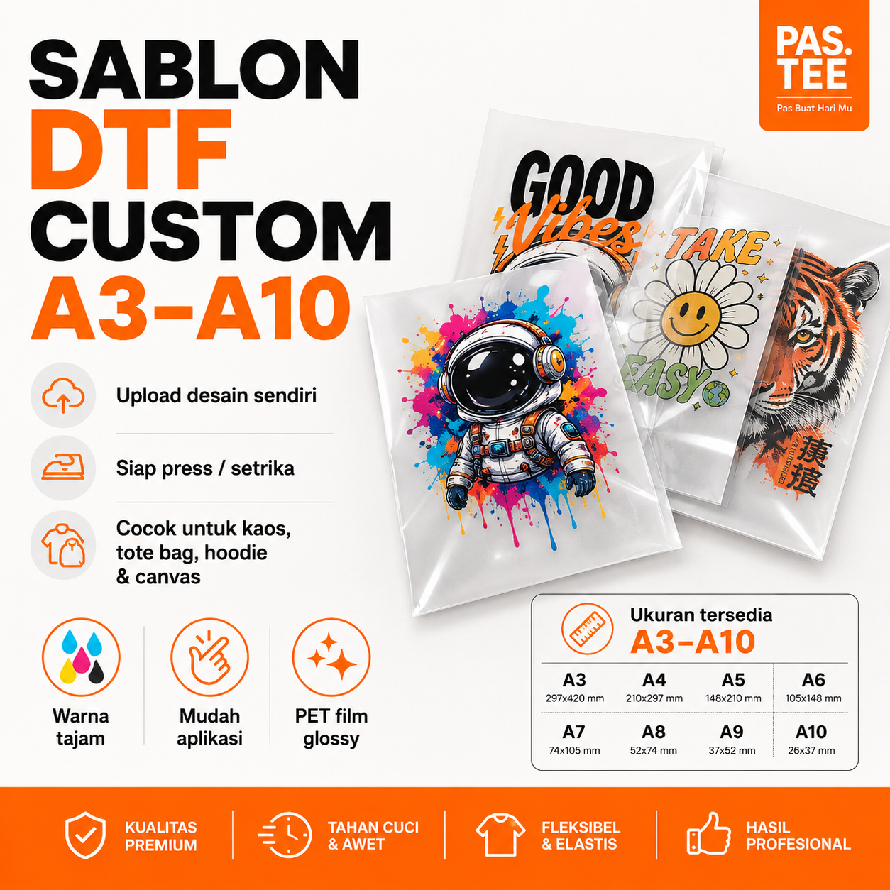 Sablon Setrika Custom A3 Upload Desain