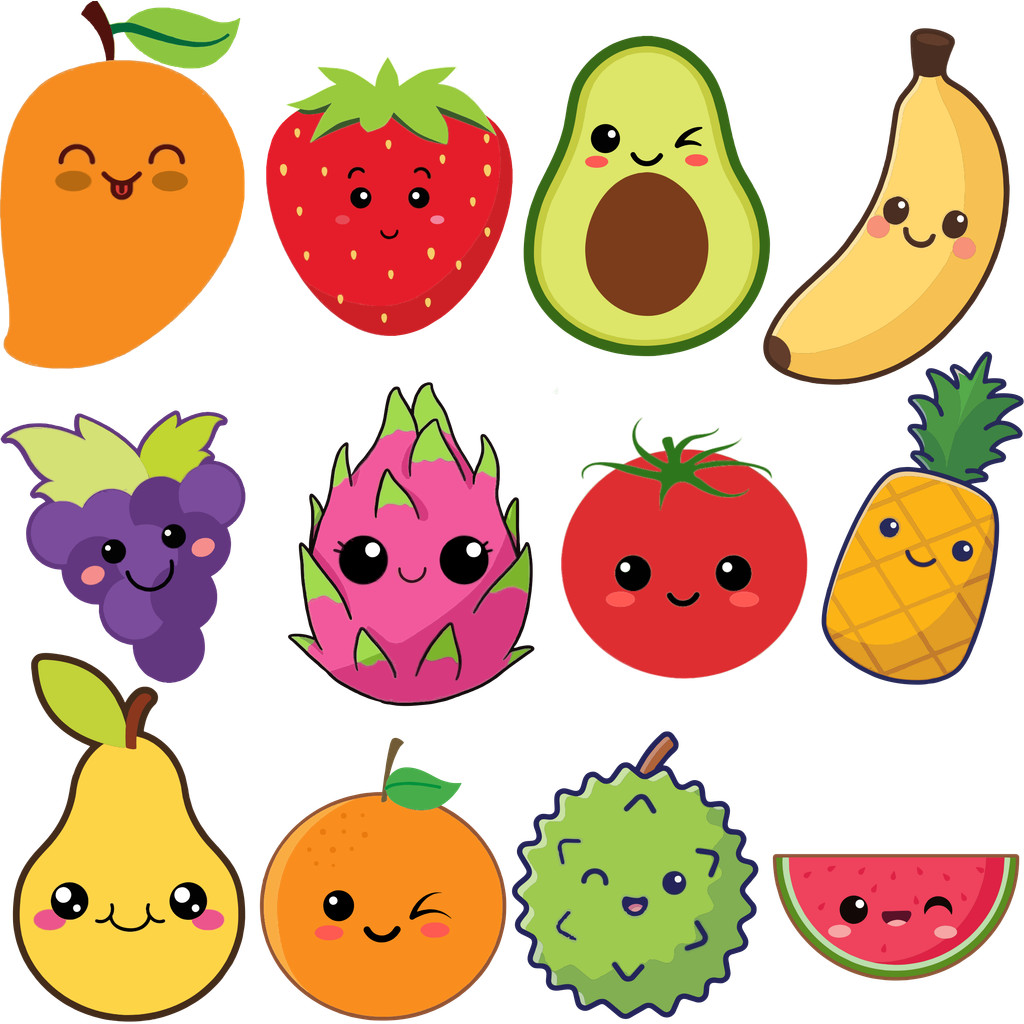 STICKER SABLON SETRIKA SABLON DTF TEMA BUAH-BUAHAN UKURAN KECIL MUDAH DITEMPEL DAN TAHAN CUCI