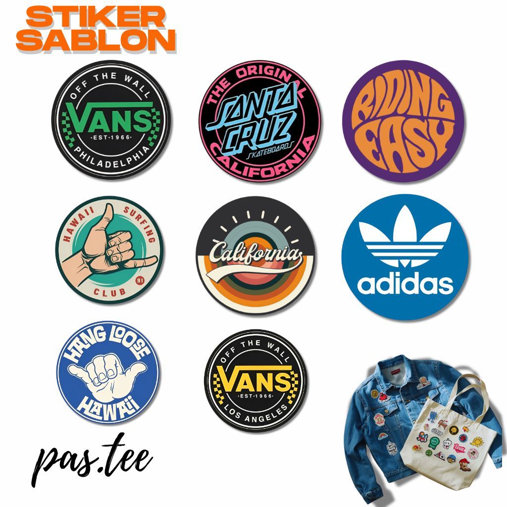 Stiker Sablon Setrika Logo Pin Random - Stiker Gosok Baju Kaos Topi Ukuran Kecil Mini Sticker DTF