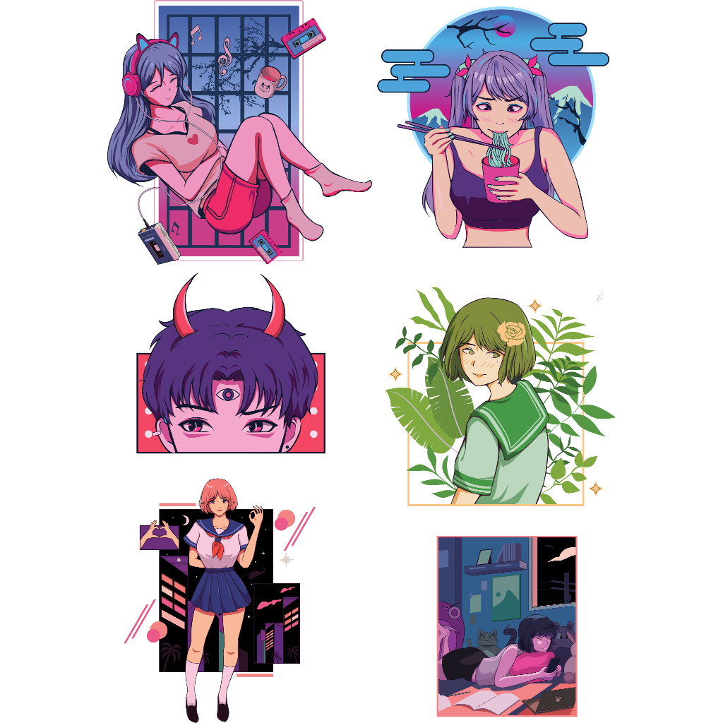 Foto produk STICKER SABLON SETRIKA SABLON DTF PRINTING TEMA ANIME JAPAN