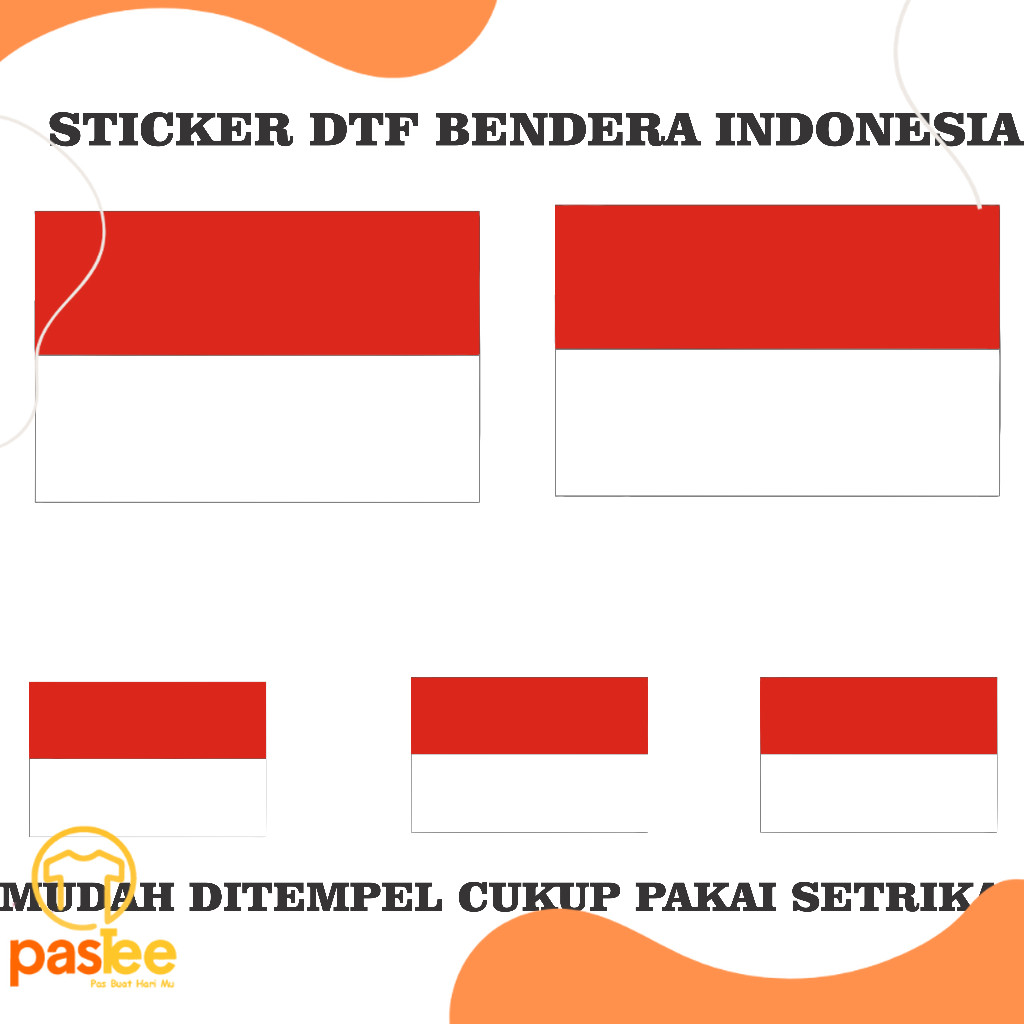Foto produk Sablon Setrika DTF Bendera Merah Putih Stiker DTF Indonesia Mudah Ditempel Dan Tahan Cuci
