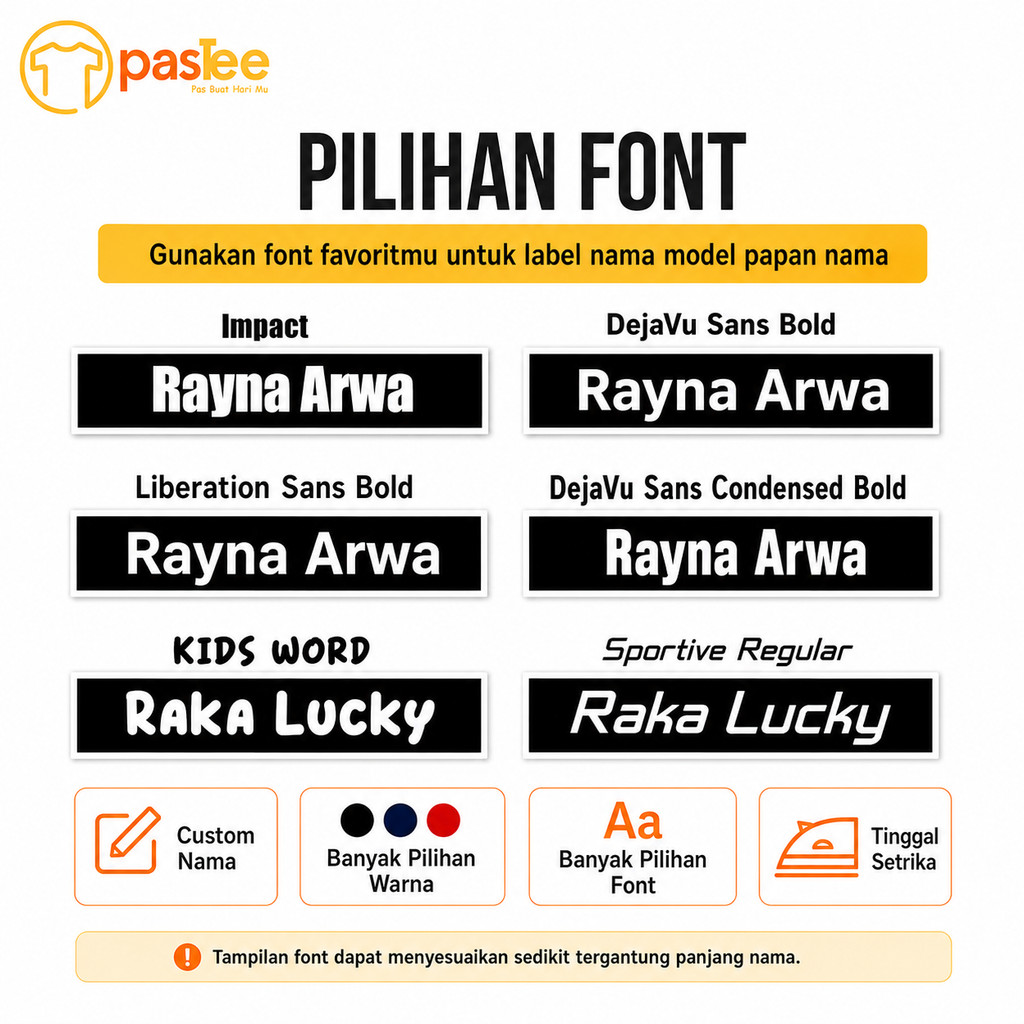 Foto produk Label Nama Baju Custom DTF 30pcs Papan Nama Sekolah Stiker Setrika Seragam Anak Nama Sendiri