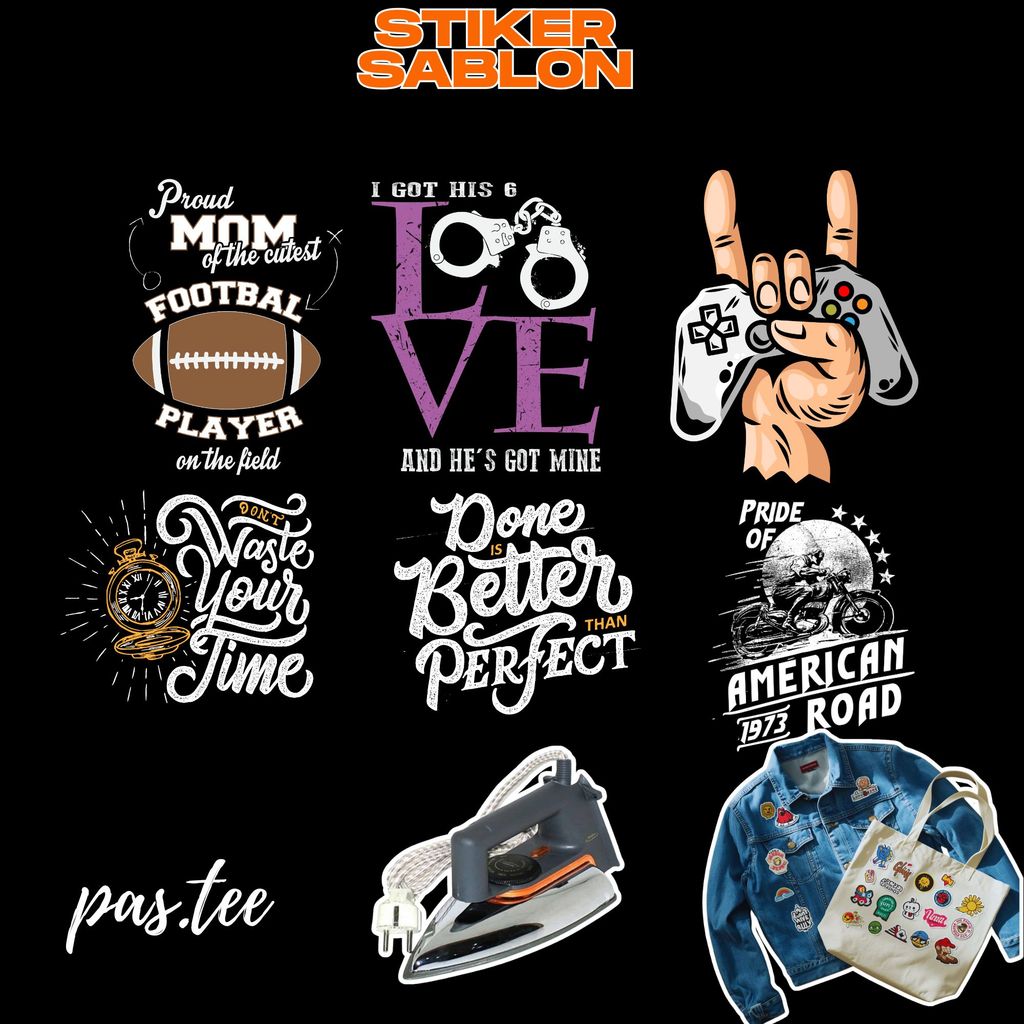 Foto produk Stiker Sablon Setrika DTF Tema Random 2– Tinggal Setrika, Awet Dicuci, Cocok Pemula