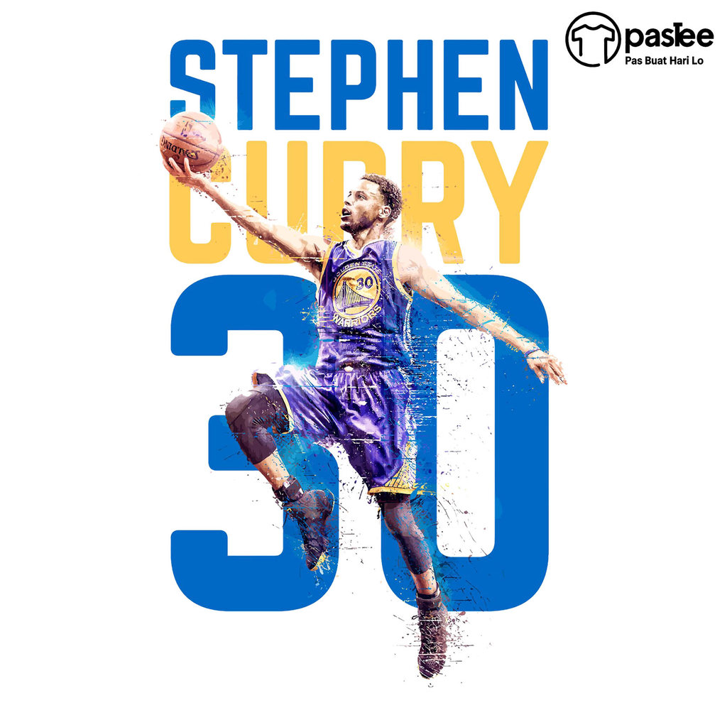 Foto produk Sablon Kaos DTF NBA stephen curry Siap Press/Setrika - Paket UMKM PASTEE