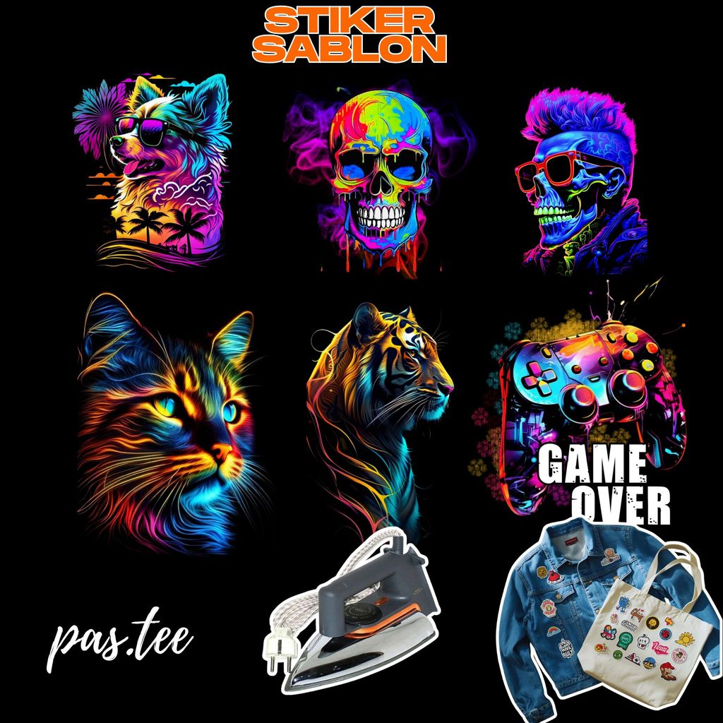 Foto produk Stiker Sablon Setrika DTF Rainbow Aesthetic – Warna Cerah, Tinggal Setrika