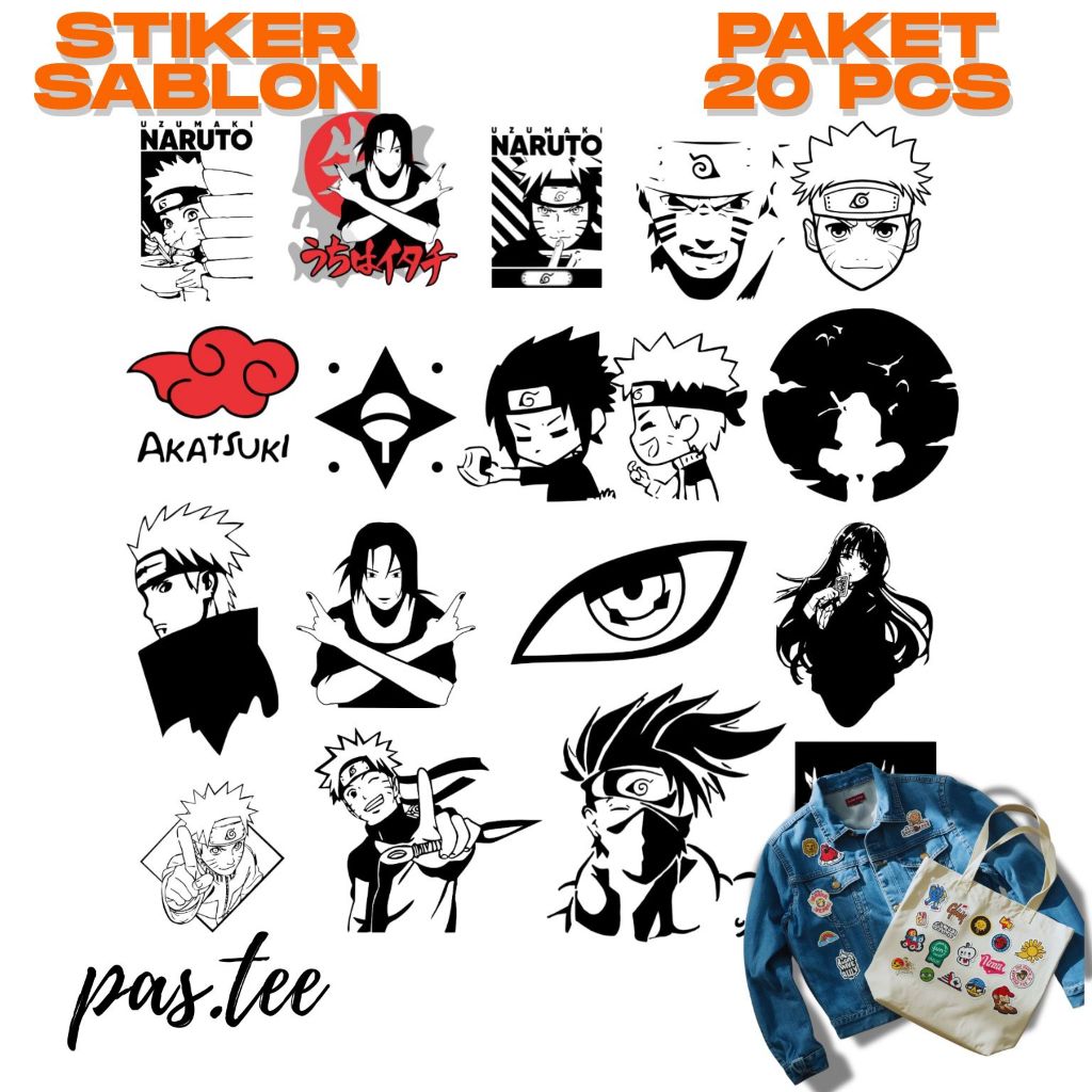 Foto produk Paket Sablon DTF Siap Press Anime Naruto Shippuden Sticker Baju Setrika Grosir HEMAT