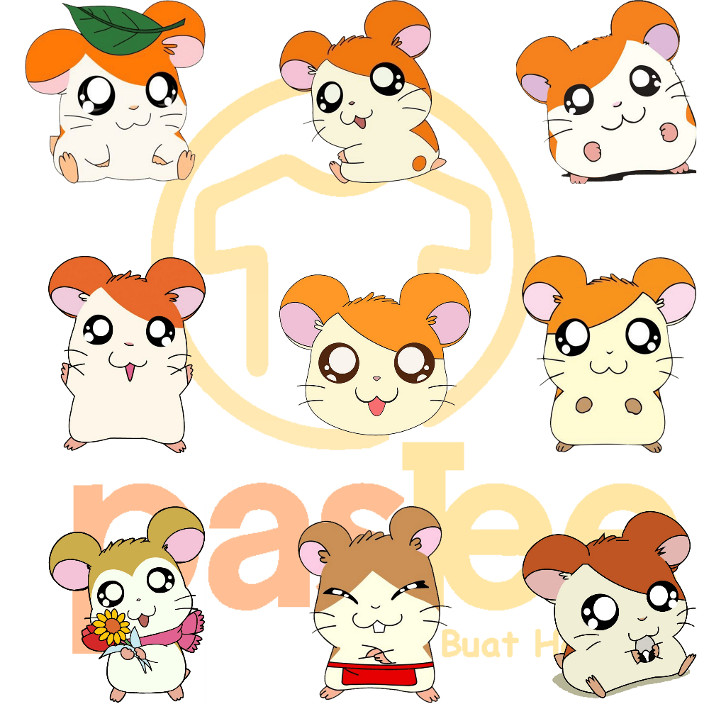 Foto produk Sablon Setrika DTF Tema HAMTARO Ukuran 7CM