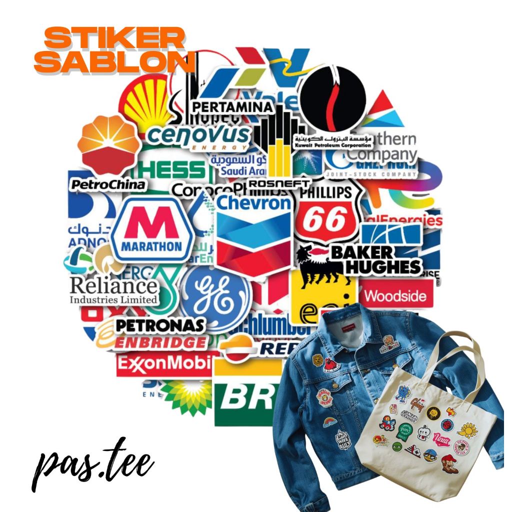 Foto produk STICKER SABLON SETRIKA PACK DTF  LOGO OIL AND GAS COMPANY | KAOS | JAKET | TAS \ TOTEBAG