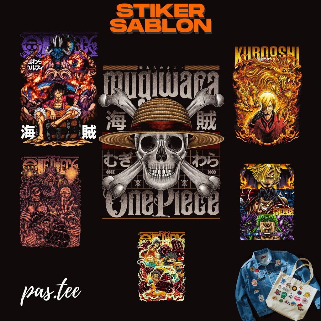 Foto produk Stiker Sablon DTF One Piece Raster v1 | Stiker Setrika Kain | Lebar 7,15,20,29 cm