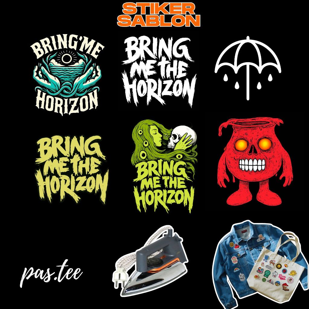 Foto produk Stiker Sablon Setrika DTF BMTH – Bring Me The Horizon Aesthetic, Tinggal Setrika