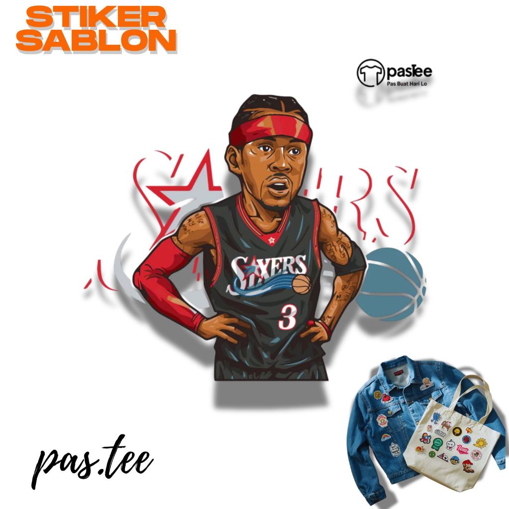 Foto produk Stiker Sablon Kaos DTF NBA sixers Basket  Siap Press/Setrika - Paket UMKM PASTEE