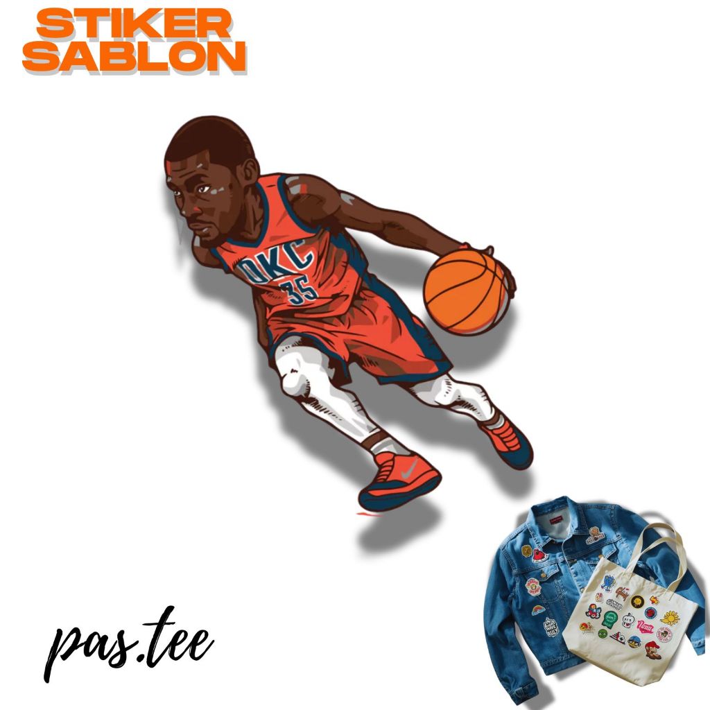 Foto produk Stiker sablon Kaos DTF NBA OKC Basket  Siap Press/Setrika - Paket UMKM PASTEE