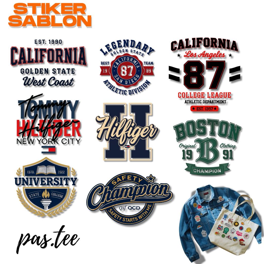 Foto produk Stiker Sablon University SABLON SETRIKA SABLON DTF TEMA Stiker Sablon University Sticker
