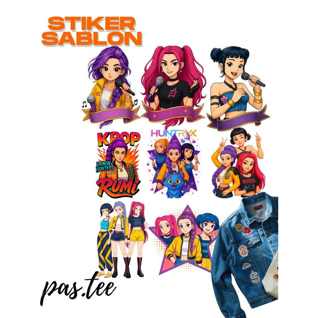 Foto produk Sablon Setrika Anime Demon Hunter Huntrix - Stiker Gosok Baju Kaos Jaket Kimetsu No Yaiba Tanjiro