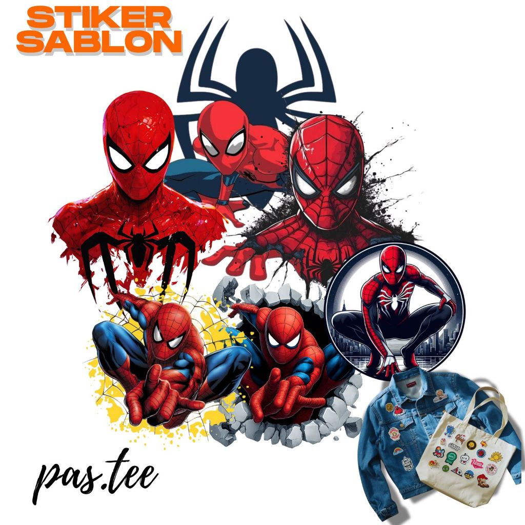 Foto produk STIKER SABLON SETRIKA DTF SPIDERMAN MARVEL GAMBAR SPIDERMAN Kaos Jaket Totebag Hoodie Jeans Topi Tinggal Strika Stiker Aesthetic Stiker Pack Hypebeast