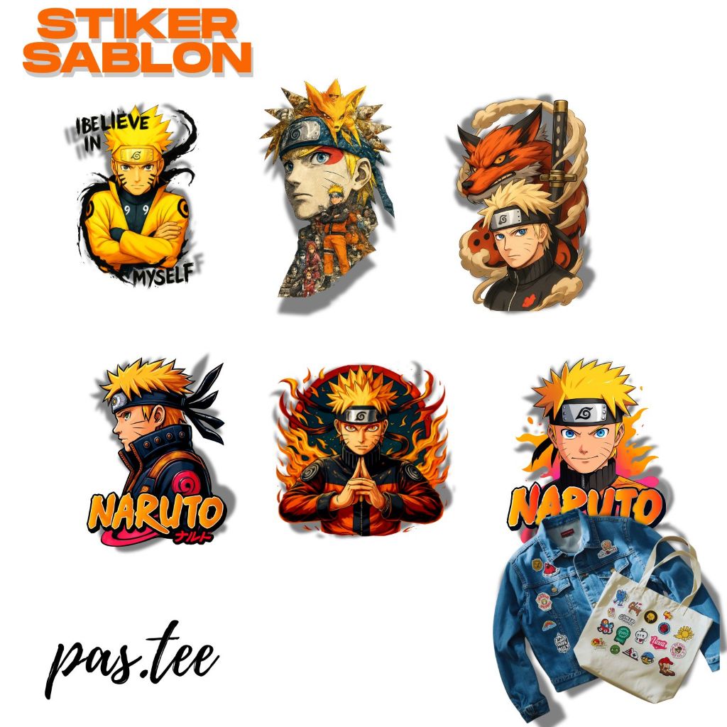 Foto produk Stiker Sablon Naruto SABLON SETRIKA SABLON DTF TEMA Stiker Sablon Naruto Sticker