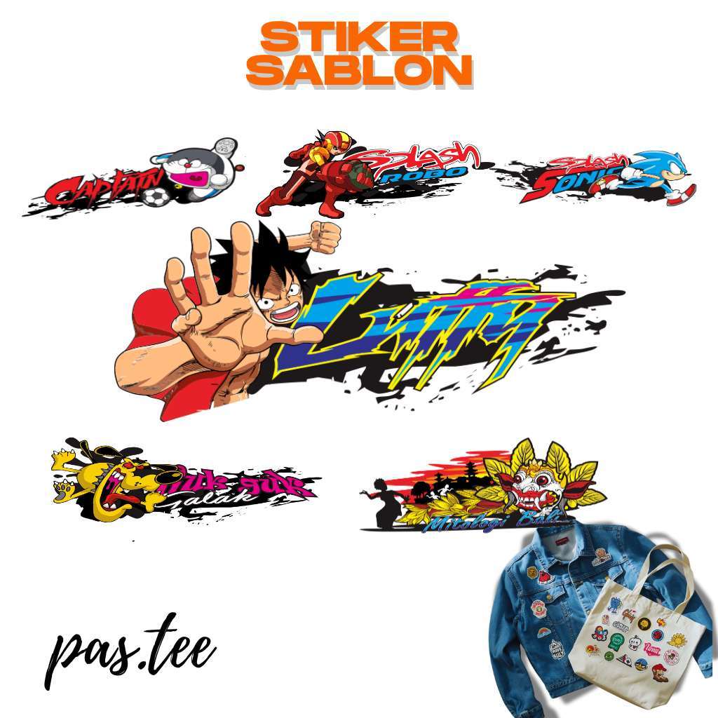 Foto produk Stiker Sablon DTF Anime 3D Thailook | Stiker Setrika Kain | Lebar 7,15,20,29 cm