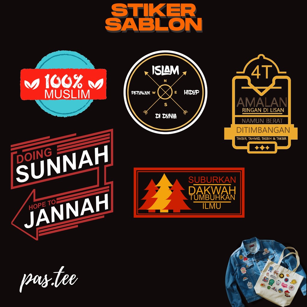 Foto produk Sablon Setrika DTF Kaos Muslim Dakwah | Sablon Islami Kata Kata Hijrah Premium 7cm 15cm 20cm 29cm