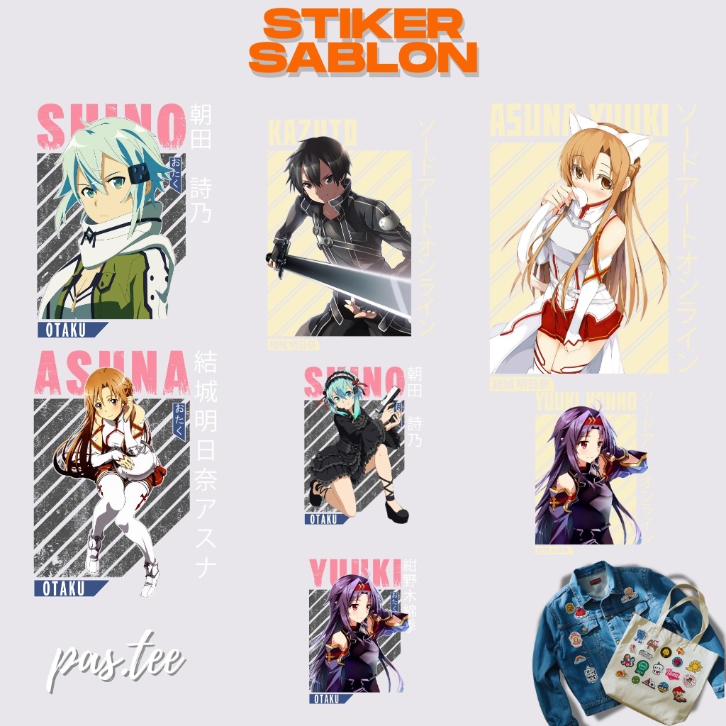 Foto produk Stiker Sablon DTF Sword Art Online | Stiker Setrika Kain | Lebar 7,15,20,29 cm