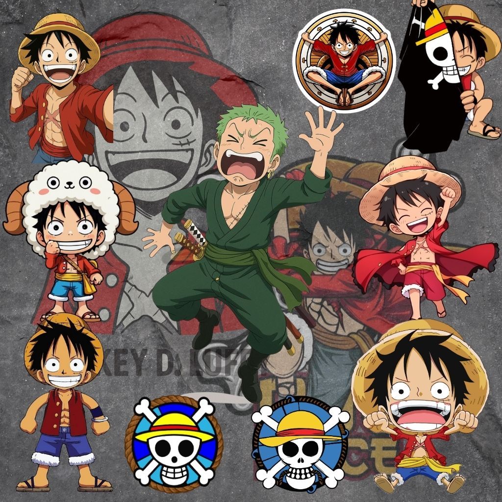 Foto produk sticker one piece Sticker Sablon Setrika Sablon DTF Printing TEMA ONE PIECE Stiker SEASON 2
