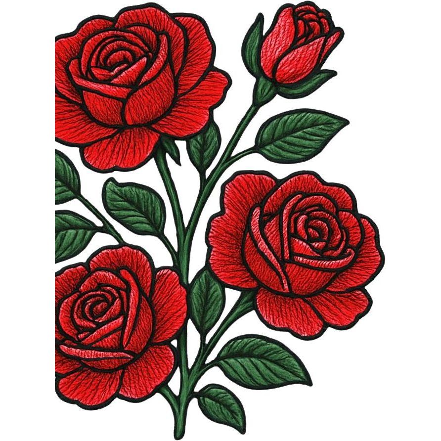 Foto produk Sablon Setrika Bunga patch bordir  Aesthetic Sablon DTF Stiker Bunga Gosok Baju Kaos Hijab Gambar Flower Patch Floral